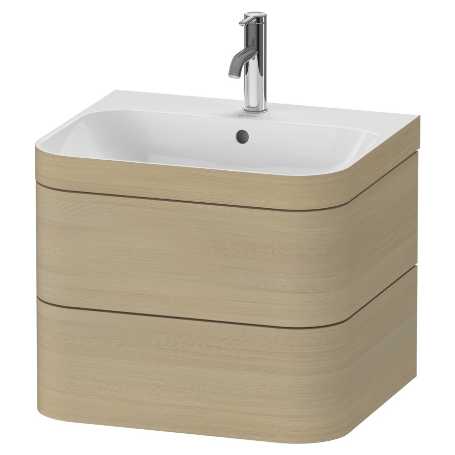 Combination de lavabo HAPPY
D.2 PLUS, 57,5 x 49 x 46,8 cm
élément à 2 tiroirs
lavabo avec trop-plein
avec plaque de recourvrement
en couleur de meuble
siphon, soupape d'écoulement
Push Open incl.