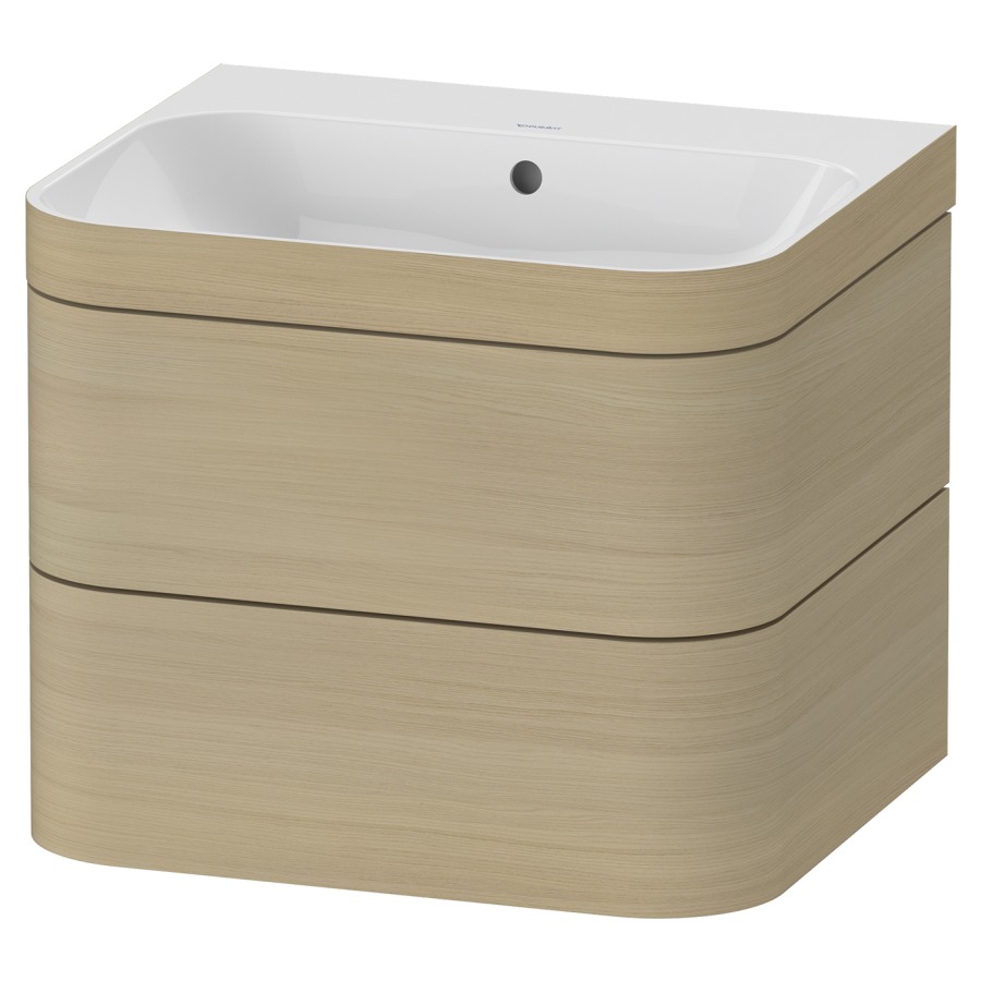 Combination de lavabo HAPPY
D.2 PLUS, 57,5 x 49 x 46,8 cm
élément à 2 tiroirs
lavabo avec trop-plein
avec plaque de recourvrement
en couleur de meuble
siphon, soupape d'écoulement
Push Open incl.