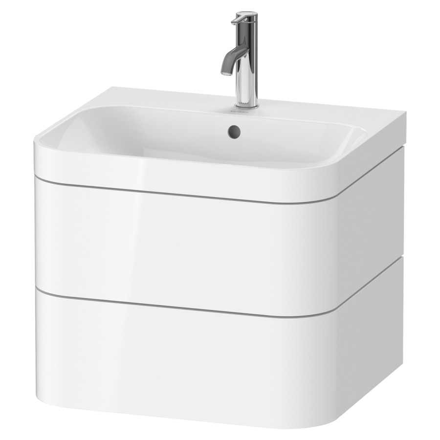 Combination de lavabo HAPPY
D.2 PLUS, 57,5 x 49 x 46,8 cm
élément à 2 tiroirs
lavabo avec trop-plein
avec plaque de recourvrement
en couleur de meuble
siphon, soupape d'écoulement
Push Open incl.