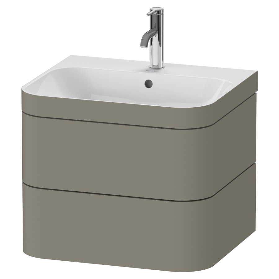 Combination de lavabo HAPPY
D.2 PLUS, 57,5 x 49 x 46,8 cm
élément à 2 tiroirs
lavabo avec trop-plein
avec plaque de recourvrement
en couleur de meuble
siphon, soupape d'écoulement
Push Open incl.