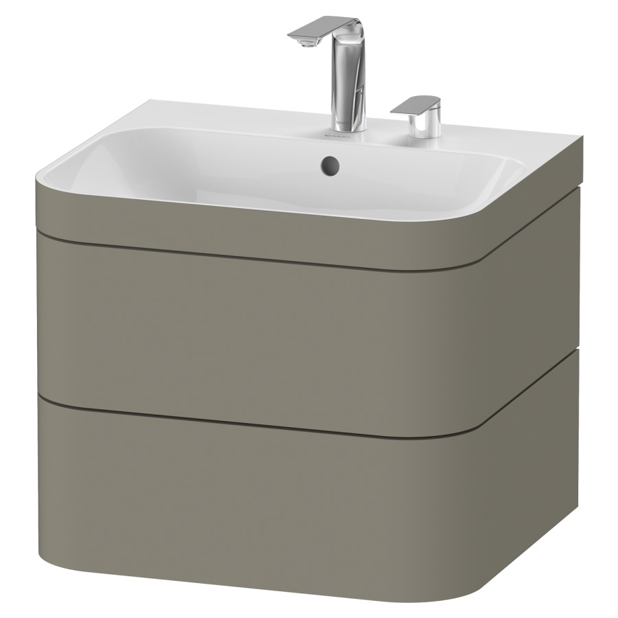 Combination de lavabo HAPPY
D.2 PLUS, 57,5 x 49 x 46,8 cm
élément à 2 tiroirs
lavabo avec trop-plein
avec plaque de recourvrement
en couleur de meuble
siphon, soupape d'écoulement
Push Open incl.