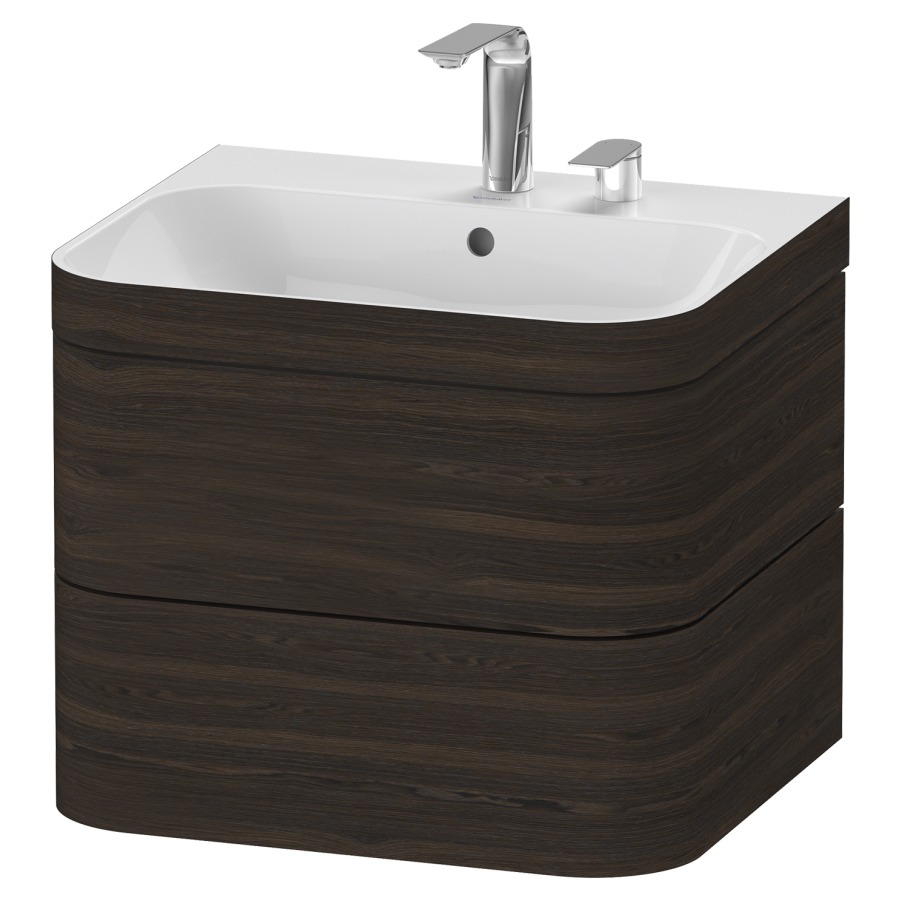 Combination de lavabo HAPPY
D.2 PLUS, 57,5 x 49 x 46,8 cm
élément à 2 tiroirs
lavabo avec trop-plein
avec plaque de recourvrement
en couleur de meuble
siphon, soupape d'écoulement
Push Open incl.