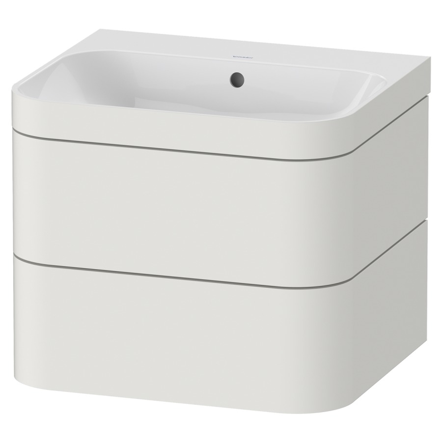 Combination de lavabo HAPPY
D.2 PLUS, 57,5 x 49 x 46,8 cm
élément à 2 tiroirs
lavabo avec trop-plein
avec plaque de recourvrement
en couleur de meuble
siphon, soupape d'écoulement
Push Open incl.