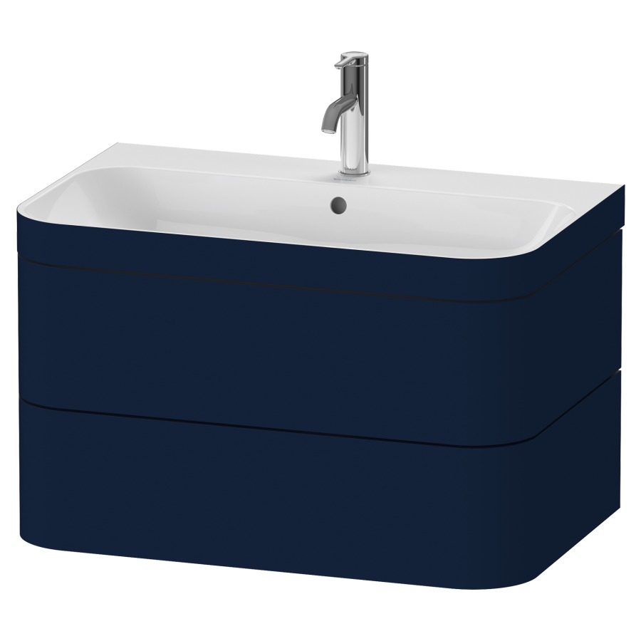 Combination de lavabo HAPPY
D.2 PLUS, 77,5 x 49 x 46,8 cm
élément à 2 tiroirs
lavabo avec trop-plein
avec plaque de recourvrement
en couleur de meuble
siphon, soupape d'écoulement
Push Open incl.