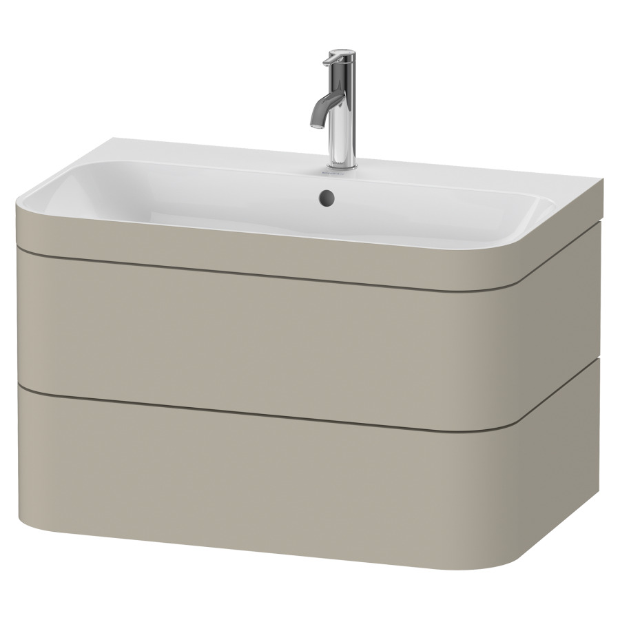 Combination de lavabo HAPPY
D.2 PLUS, 77,5 x 49 x 46,8 cm
élément à 2 tiroirs
lavabo avec trop-plein
avec plaque de recourvrement
en couleur de meuble
siphon, soupape d'écoulement
Push Open incl.
