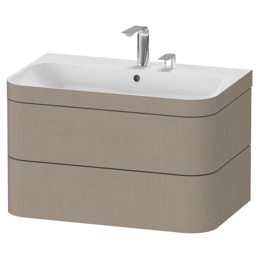 Combination de lavabo HAPPY
D.2 PLUS, 77,5 x 49 x 46,8 cm
élément à 2 tiroirs
lavabo avec trop-plein
avec plaque de recourvrement
en couleur de meuble
siphon, soupape d'écoulement
Push Open incl.