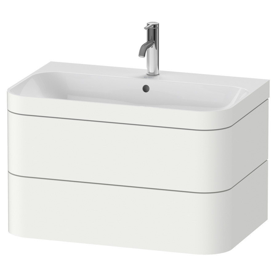 Combination de lavabo HAPPY
D.2 PLUS, 77,5 x 49 x 46,8 cm
élément à 2 tiroirs
lavabo avec trop-plein
avec plaque de recourvrement
en couleur de meuble
siphon, soupape d'écoulement
Push Open incl.