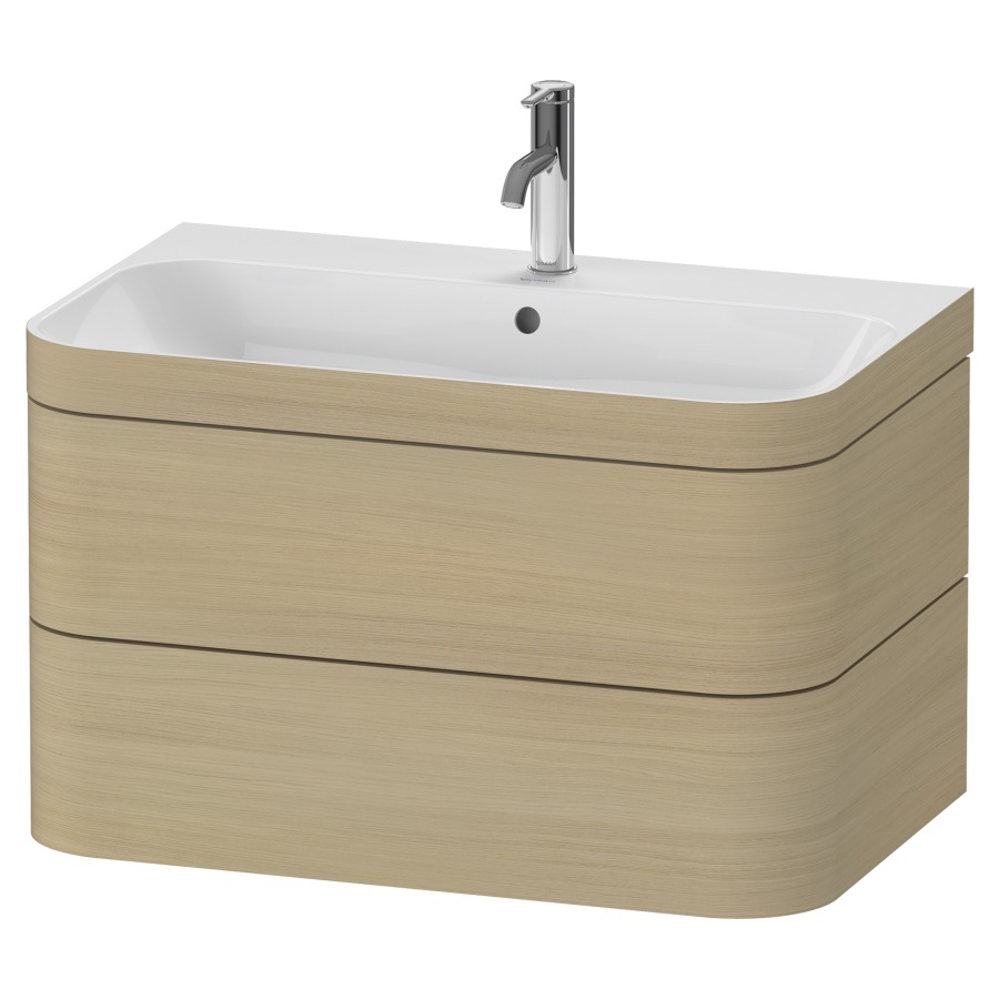 Combination de lavabo HAPPY
D.2 PLUS, 77,5 x 49 x 46,8 cm
élément à 2 tiroirs
lavabo avec trop-plein
avec plaque de recourvrement
en couleur de meuble
siphon, soupape d'écoulement
Push Open incl.