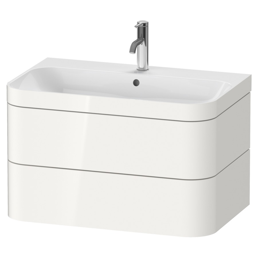 Combination de lavabo HAPPY
D.2 PLUS, 77,5 x 49 x 46,8 cm
élément à 2 tiroirs
lavabo avec trop-plein
avec plaque de recourvrement
en couleur de meuble
siphon, soupape d'écoulement
Push Open incl.