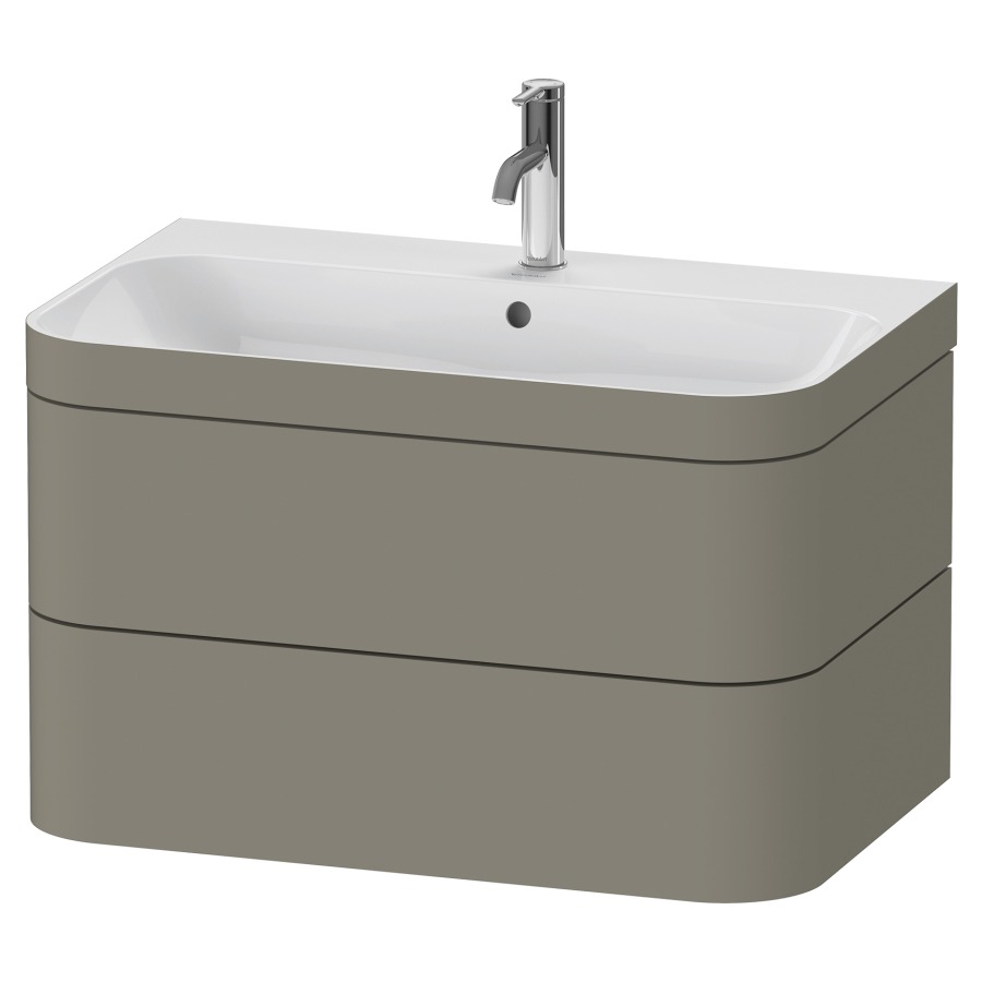 Combination de lavabo HAPPY
D.2 PLUS, 77,5 x 49 x 46,8 cm
élément à 2 tiroirs
lavabo avec trop-plein
avec plaque de recourvrement
en couleur de meuble
siphon, soupape d'écoulement
Push Open incl.