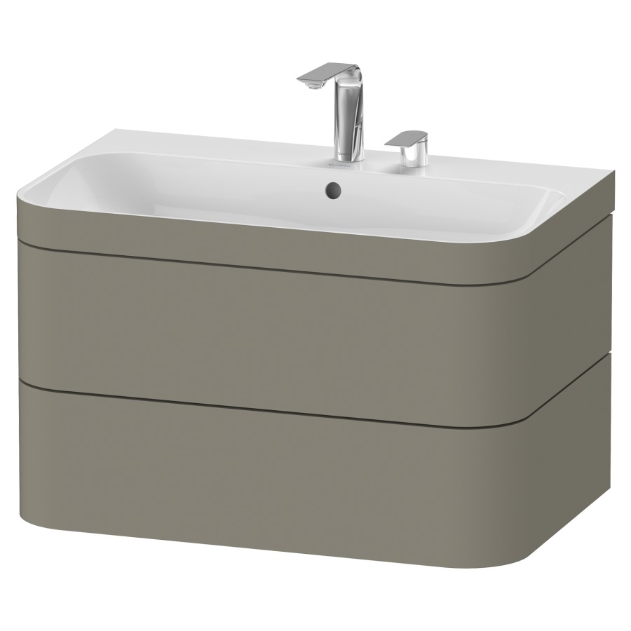 Combination de lavabo HAPPY
D.2 PLUS, 77,5 x 49 x 46,8 cm
élément à 2 tiroirs
lavabo avec trop-plein
avec plaque de recourvrement
en couleur de meuble
siphon, soupape d'écoulement
Push Open incl.