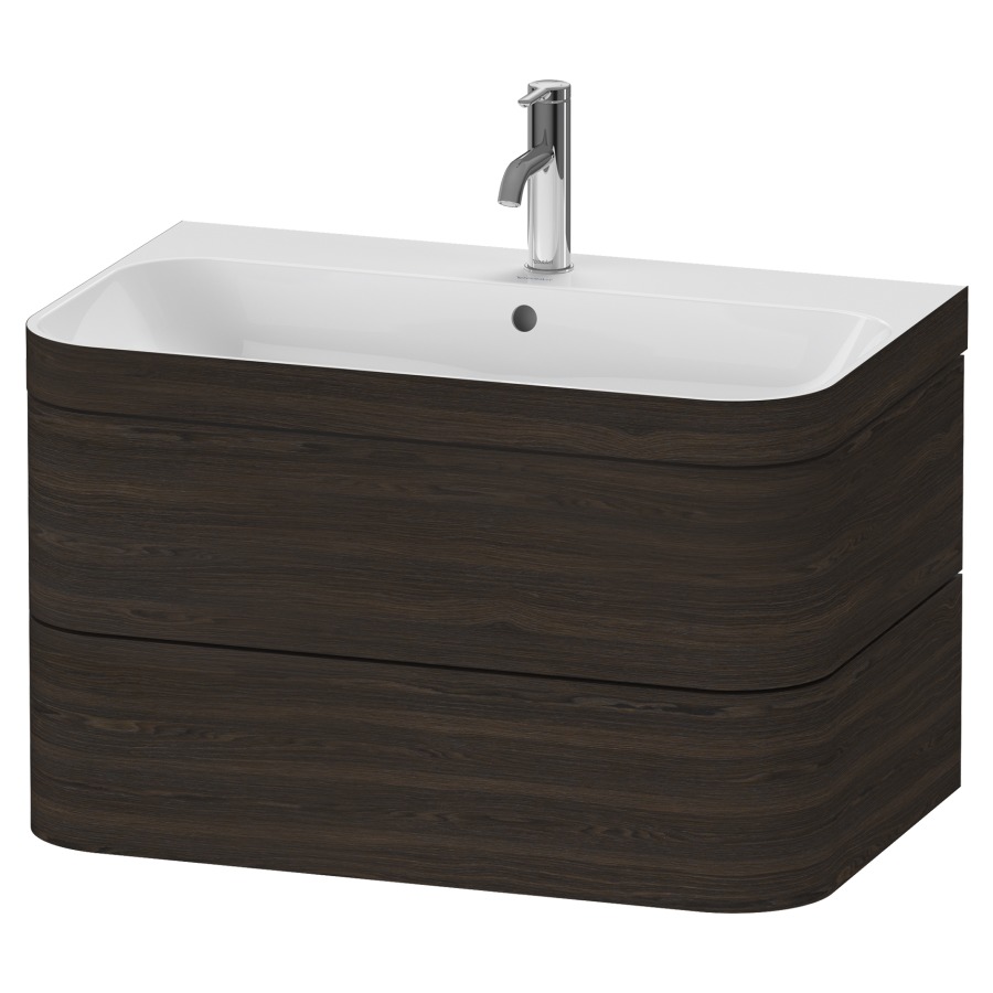 Combination de lavabo HAPPY
D.2 PLUS, 77,5 x 49 x 46,8 cm
élément à 2 tiroirs
lavabo avec trop-plein
avec plaque de recourvrement
en couleur de meuble
siphon, soupape d'écoulement
Push Open incl.