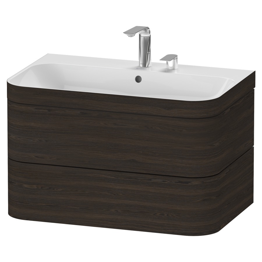 Combination de lavabo HAPPY
D.2 PLUS, 77,5 x 49 x 46,8 cm
élément à 2 tiroirs
lavabo avec trop-plein
avec plaque de recourvrement
en couleur de meuble
siphon, soupape d'écoulement
Push Open incl.
