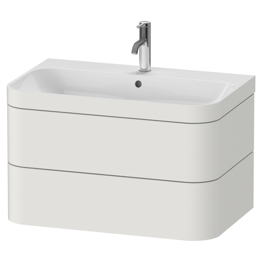 Combination de lavabo HAPPY
D.2 PLUS, 77,5 x 49 x 46,8 cm
élément à 2 tiroirs
lavabo avec trop-plein
avec plaque de recourvrement
en couleur de meuble
siphon, soupape d'écoulement
Push Open incl.