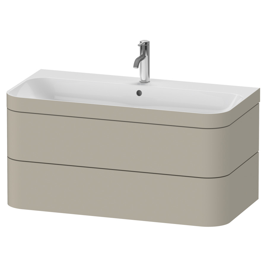 Combination de lavabo HAPPY
D.2 PLUS, 97,5 x 49 x 46,8 cm
élément à 2 tiroirs
lavabo avec trop-plein
avec plaque de recourvrement
en couleur de meuble
siphon, soupape d'écoulement
Push Open incl.