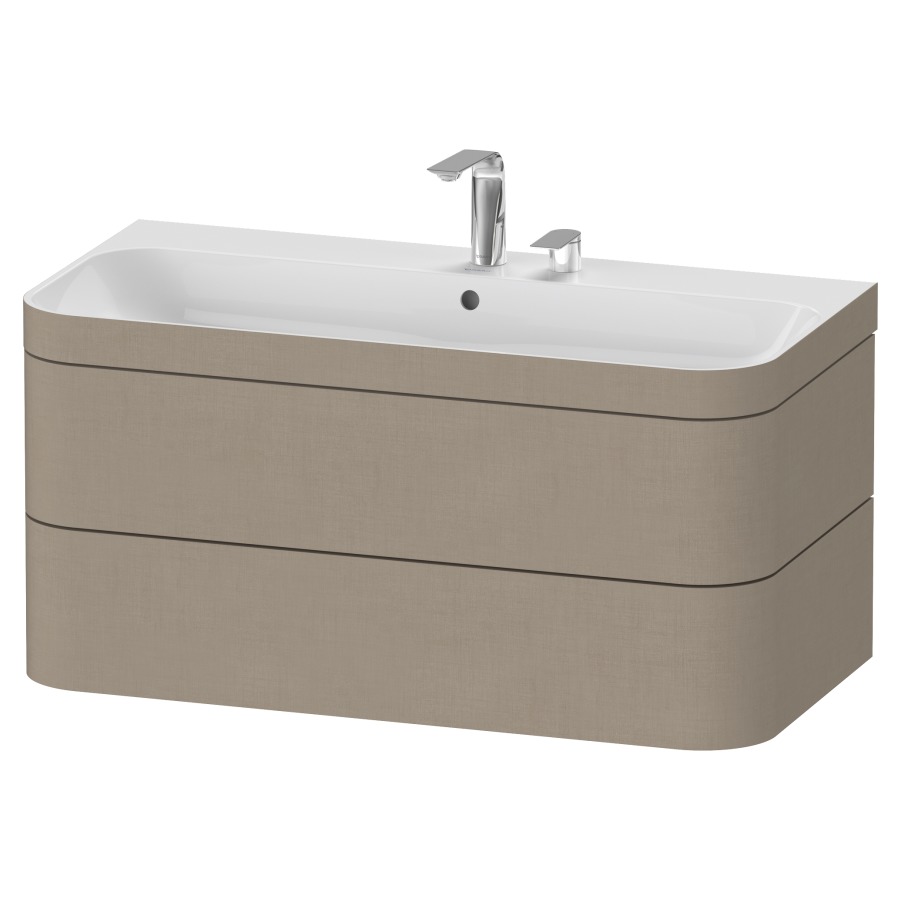 Combination de lavabo HAPPY
D.2 PLUS, 97,5 x 49 x 46,8 cm
élément à 2 tiroirs
lavabo avec trop-plein
avec plaque de recourvrement
en couleur de meuble
siphon, soupape d'écoulement
Push Open incl.