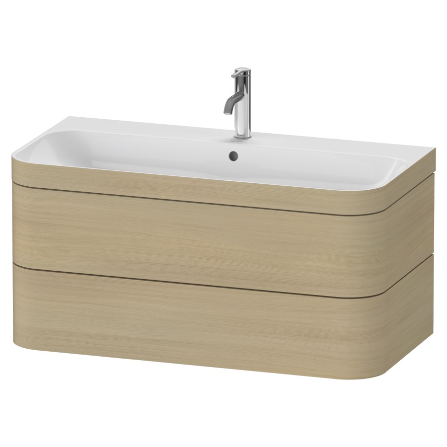 Combination de lavabo HAPPY
D.2 PLUS, 97,5 x 49 x 46,8 cm
élément à 2 tiroirs
lavabo avec trop-plein
avec plaque de recourvrement
en couleur de meuble
siphon, soupape d'écoulement
Push Open incl.