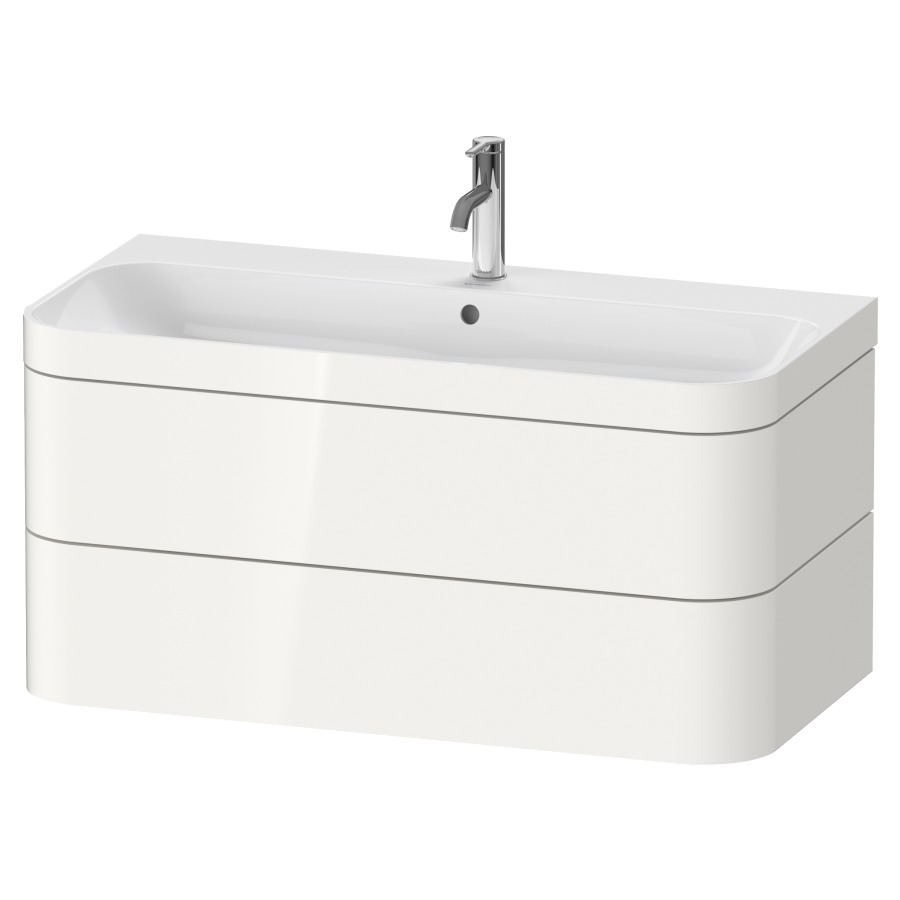Combination de lavabo HAPPY
D.2 PLUS, 97,5 x 49 x 46,8 cm
élément à 2 tiroirs
lavabo avec trop-plein
avec plaque de recourvrement
en couleur de meuble
siphon, soupape d'écoulement
Push Open incl.