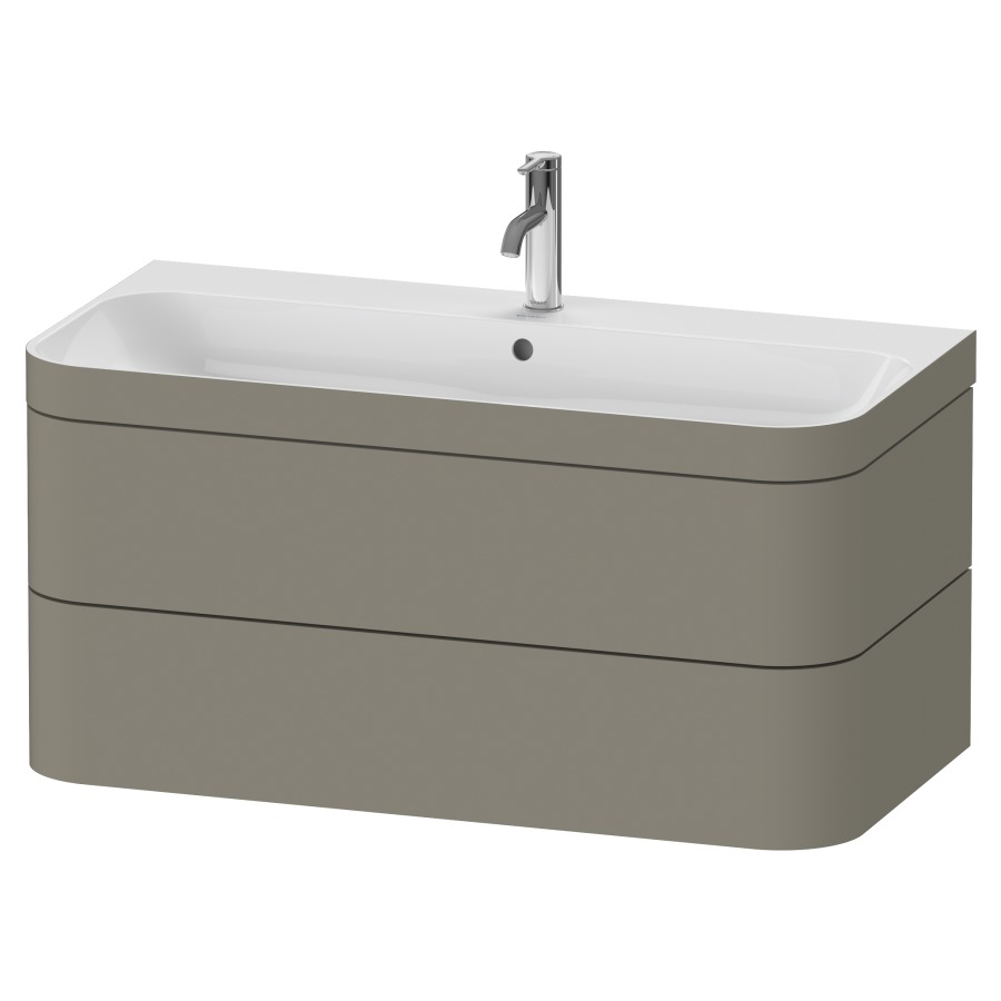 Combination de lavabo HAPPY
D.2 PLUS, 97,5 x 49 x 46,8 cm
élément à 2 tiroirs
lavabo avec trop-plein
avec plaque de recourvrement
en couleur de meuble
siphon, soupape d'écoulement
Push Open incl.