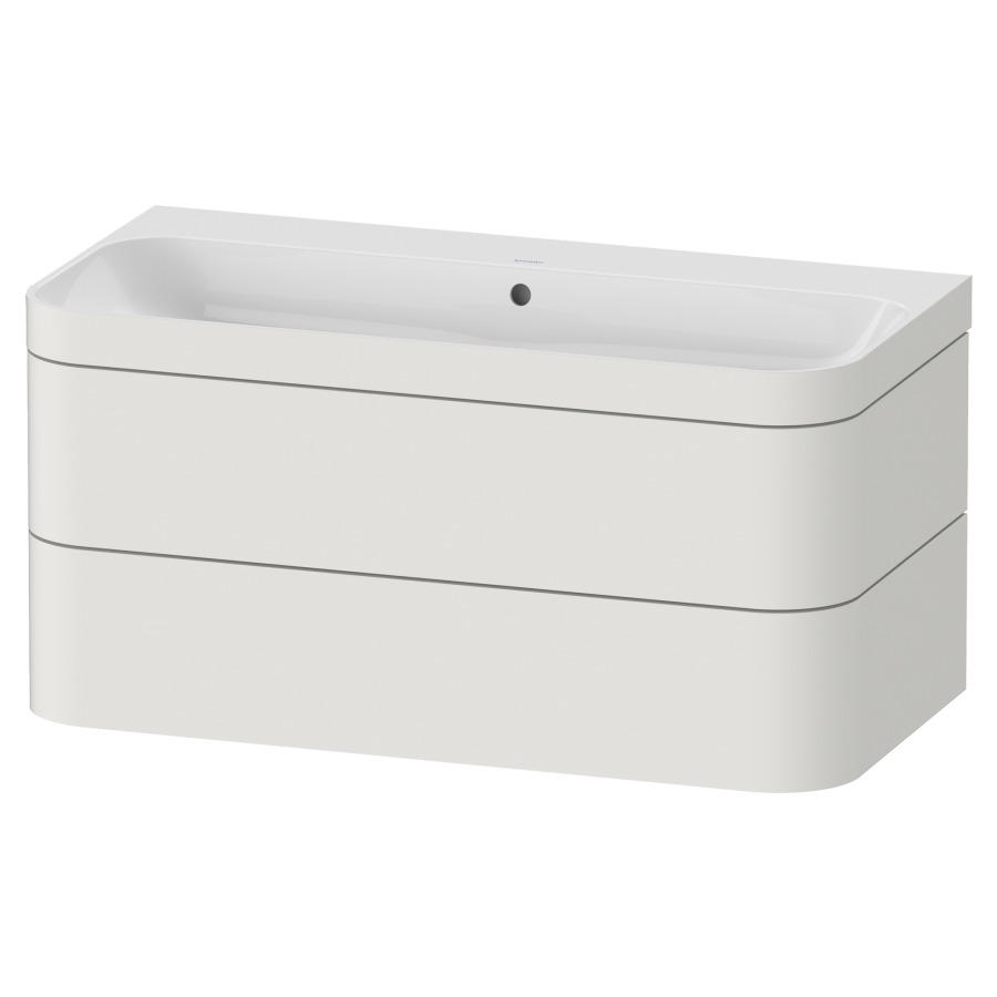 Combination de lavabo HAPPY
D.2 PLUS, 97,5 x 49 x 46,8 cm
élément à 2 tiroirs
lavabo avec trop-plein
avec plaque de recourvrement
en couleur de meuble
siphon, soupape d'écoulement
Push Open incl.