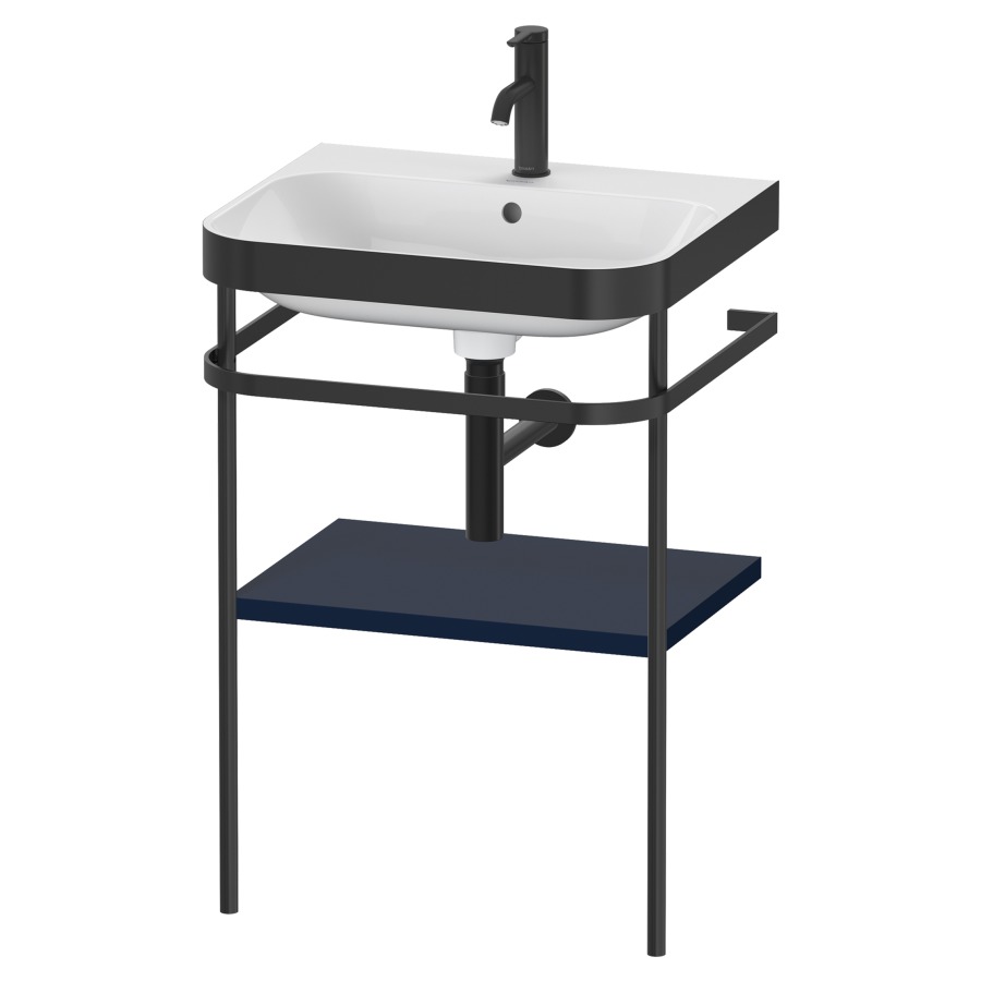 Combination de lavabo HAPPY
D.2 PLUS, 57,5 x 49 x 85 cm
1 tablette, posé sur le sol
profil noir mat
lavabo avec plaque
de recourvrement en couleur
de console, porte-serviette
soupape d'écoulement
Push Open incl.