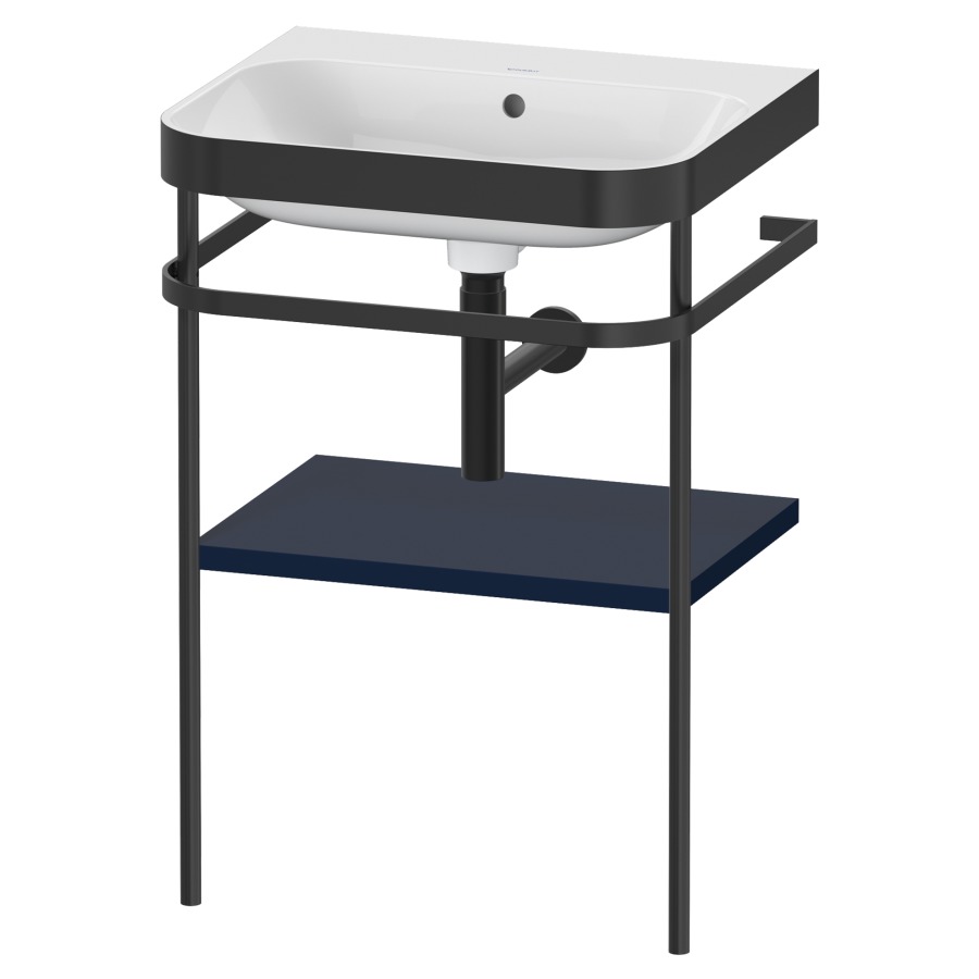 Combination de lavabo HAPPY
D.2 PLUS, 57,5 x 49 x 85 cm
1 tablette, posé sur le sol
profil noir mat
lavabo avec plaque
de recourvrement en couleur
de console, porte-serviette
soupape d'écoulement
Push Open incl.