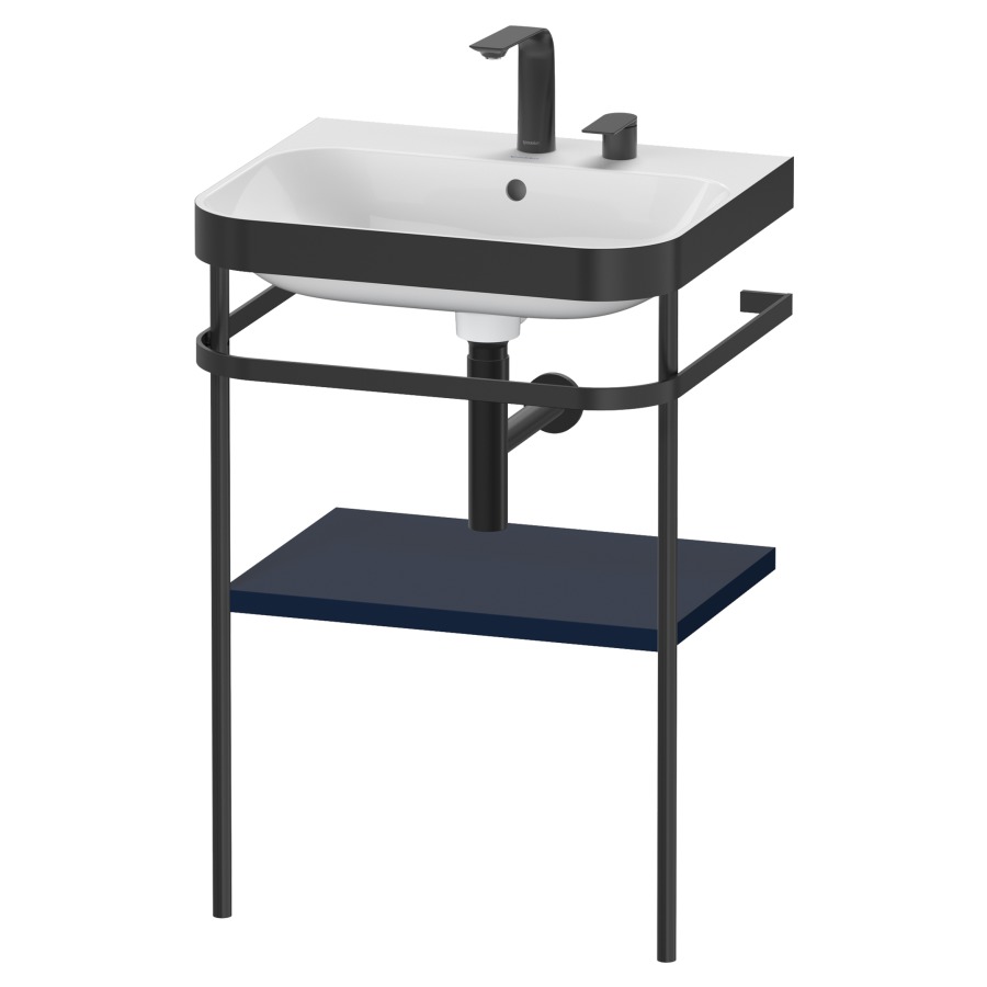 Combination de lavabo HAPPY
D.2 PLUS, 57,5 x 49 x 85 cm
1 tablette, posé sur le sol
profil noir mat
lavabo avec plaque
de recourvrement en couleur
de console, porte-serviette
soupape d'écoulement
Push Open incl.