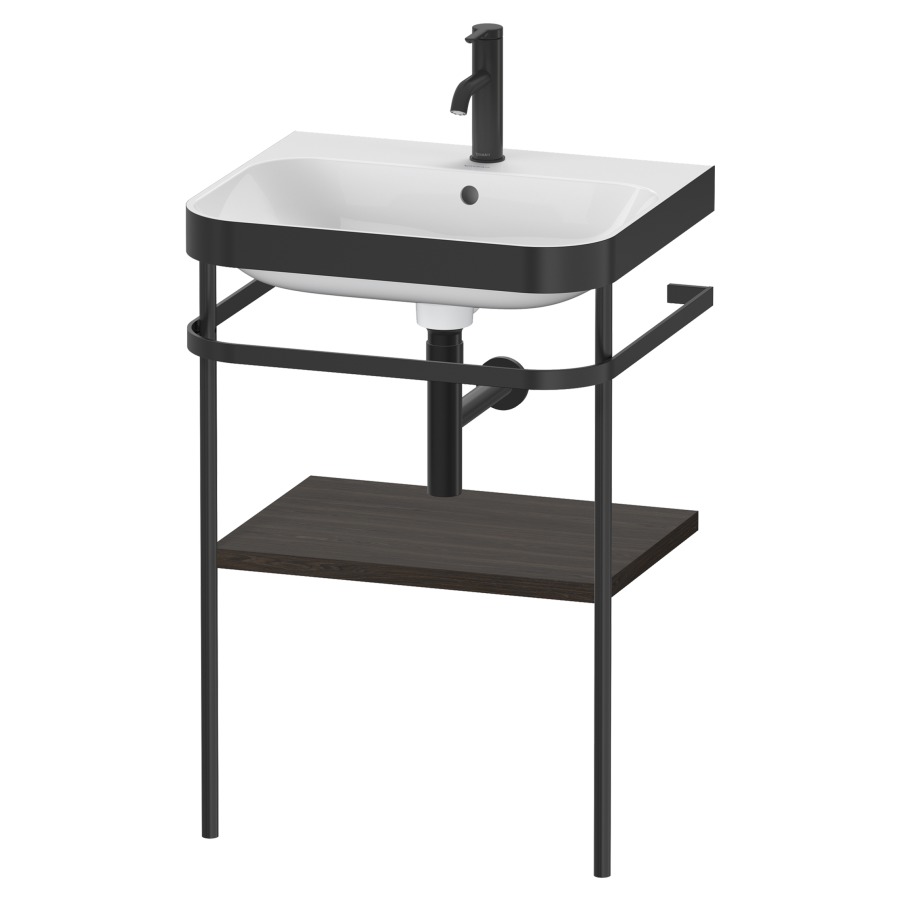 Combination de lavabo HAPPY
D.2 PLUS, 57,5 x 49 x 85 cm
1 tablette, posé sur le sol
profil noir mat
lavabo avec plaque
de recourvrement en couleur
de console, porte-serviette
soupape d'écoulement
Push Open incl.