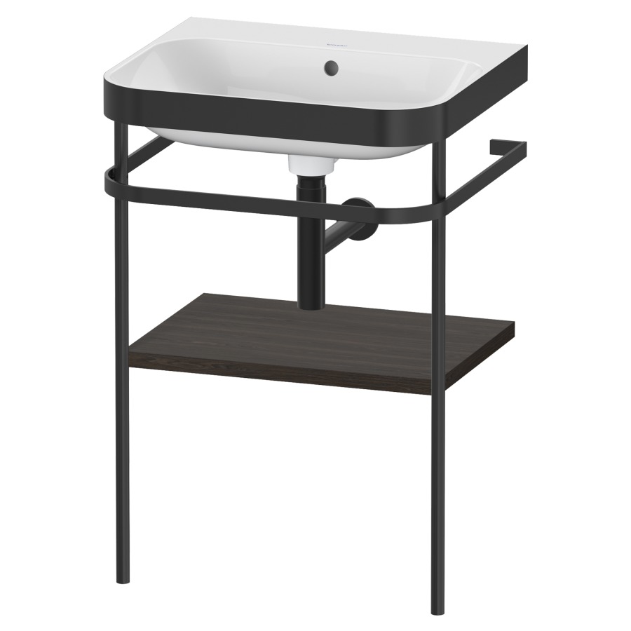 Combination de lavabo HAPPY
D.2 PLUS, 57,5 x 49 x 85 cm
1 tablette, posé sur le sol
profil noir mat
lavabo avec plaque
de recourvrement en couleur
de console, porte-serviette
soupape d'écoulement
Push Open incl.