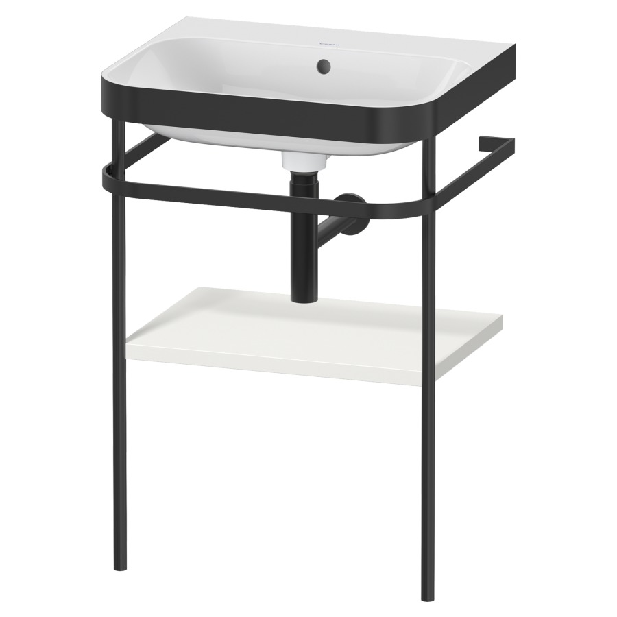 Combination de lavabo HAPPY
D.2 PLUS, 57,5 x 49 x 85 cm
1 tablette, posé sur le sol
profil noir mat
lavabo avec plaque
de recourvrement en couleur
de console, porte-serviette
soupape d'écoulement
Push Open incl.