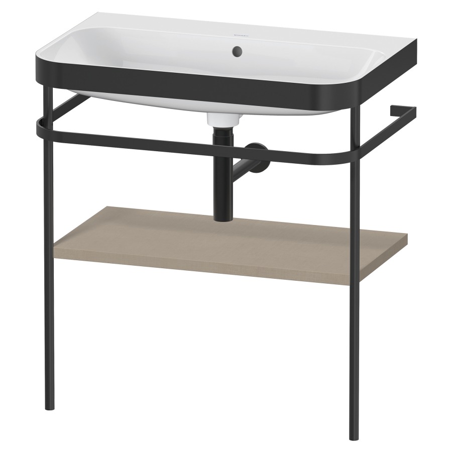 Combination de lavabo HAPPY
D.2 PLUS, 77,5 x 49 x 85 cm
1 tablette, posé sur le sol
profil noir mat
lavabo avec plaque
de recourvrement en couleur
de console, porte-serviette
soupape d'écoulement
Push Open incl.