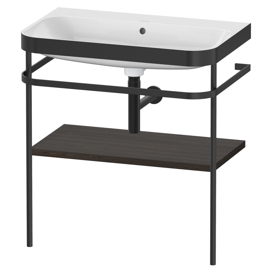 Combination de lavabo HAPPY
D.2 PLUS, 77,5 x 49 x 85 cm
1 tablette, posé sur le sol
profil noir mat
lavabo avec plaque
de recourvrement en couleur
de console, porte-serviette
soupape d'écoulement
Push Open incl.
