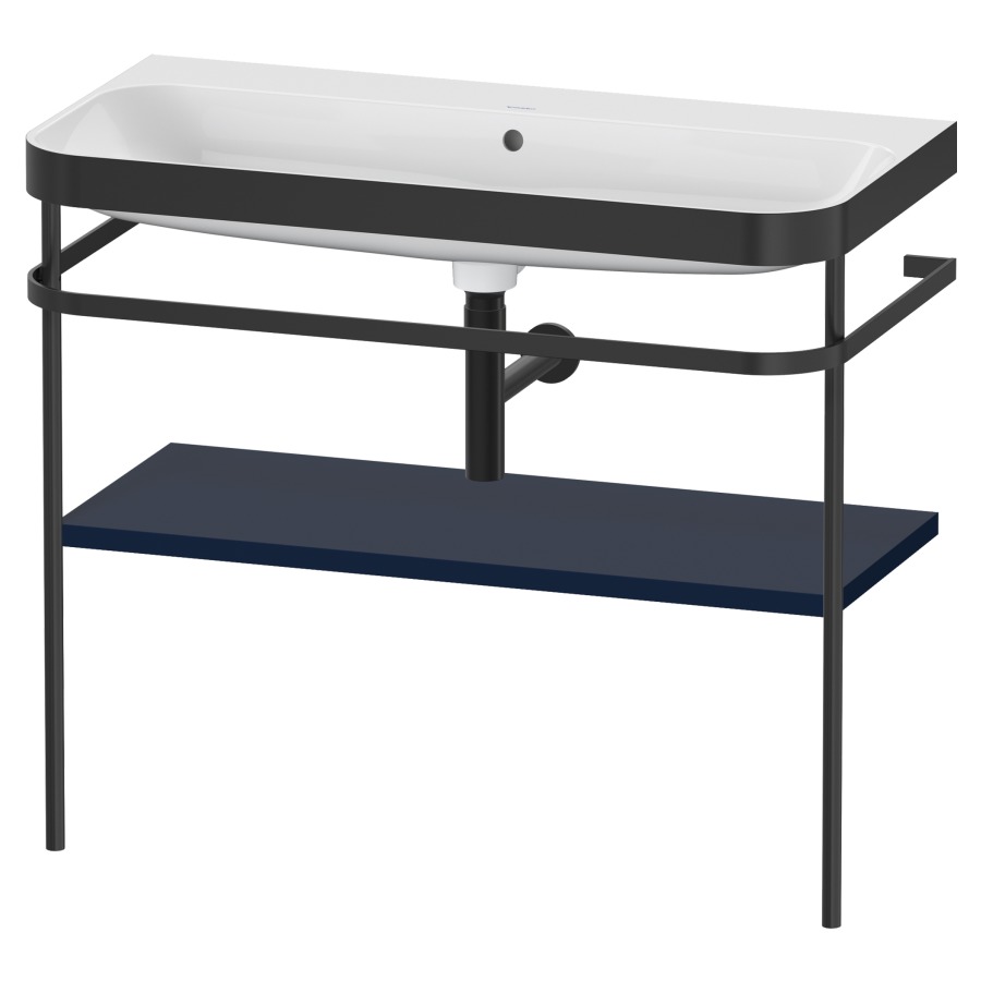Combination de lavabo HAPPY
D.2 PLUS, 97,5 x 49 x 85 cm
1 tablette, posé sur le sol
profil noir mat
lavabo incl. avec plaque
de recourvrement en couleur
de console, porte-serviette
soupape d'écoulement
Push Open incl.
