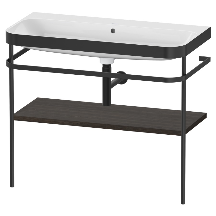 Combination de lavabo HAPPY
D.2 PLUS, 97,5 x 49 x 85 cm
1 tablette, posé sur le sol
profil noir mat
lavabo incl. avec plaque
de recourvrement en couleur
de console, porte-serviette
soupape d'écoulement
Push Open incl.