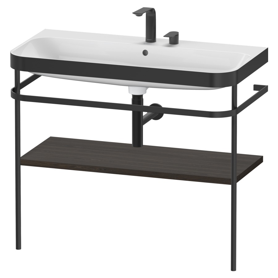 Combination de lavabo HAPPY
D.2 PLUS, 97,5 x 49 x 85 cm
1 tablette, posé sur le sol
profil noir mat
lavabo incl. avec plaque
de recourvrement en couleur
de console, porte-serviette
soupape d'écoulement
Push Open incl.