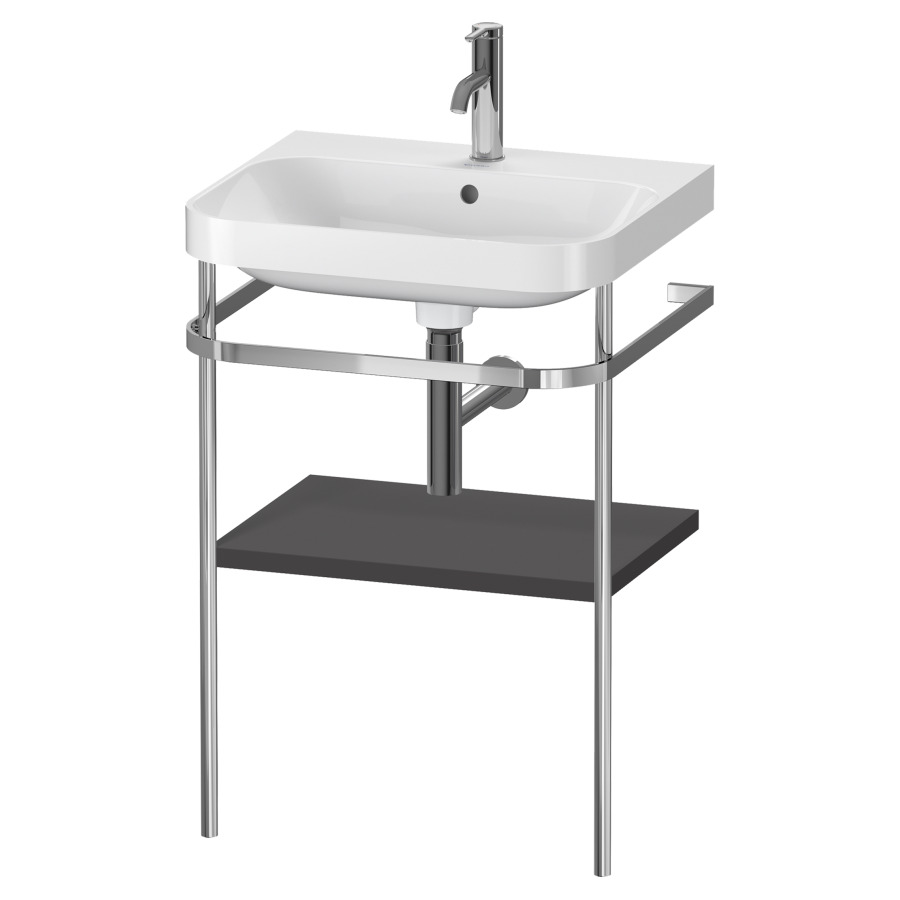 Combination de lavabo HAPPY
D.2 PLUS, 57,5 x 49 x 85 cm
1 tablette, posé sur le sol
profil chromé
lavabo, porte-serviette
soupape d'écoulement
Push Open incl.