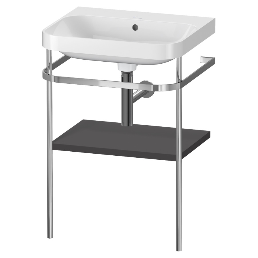 Combination de lavabo HAPPY
D.2 PLUS, 57,5 x 49 x 85 cm
1 tablette, posé sur le sol
profil chromé
lavabo, porte-serviette
soupape d'écoulement
Push Open incl.