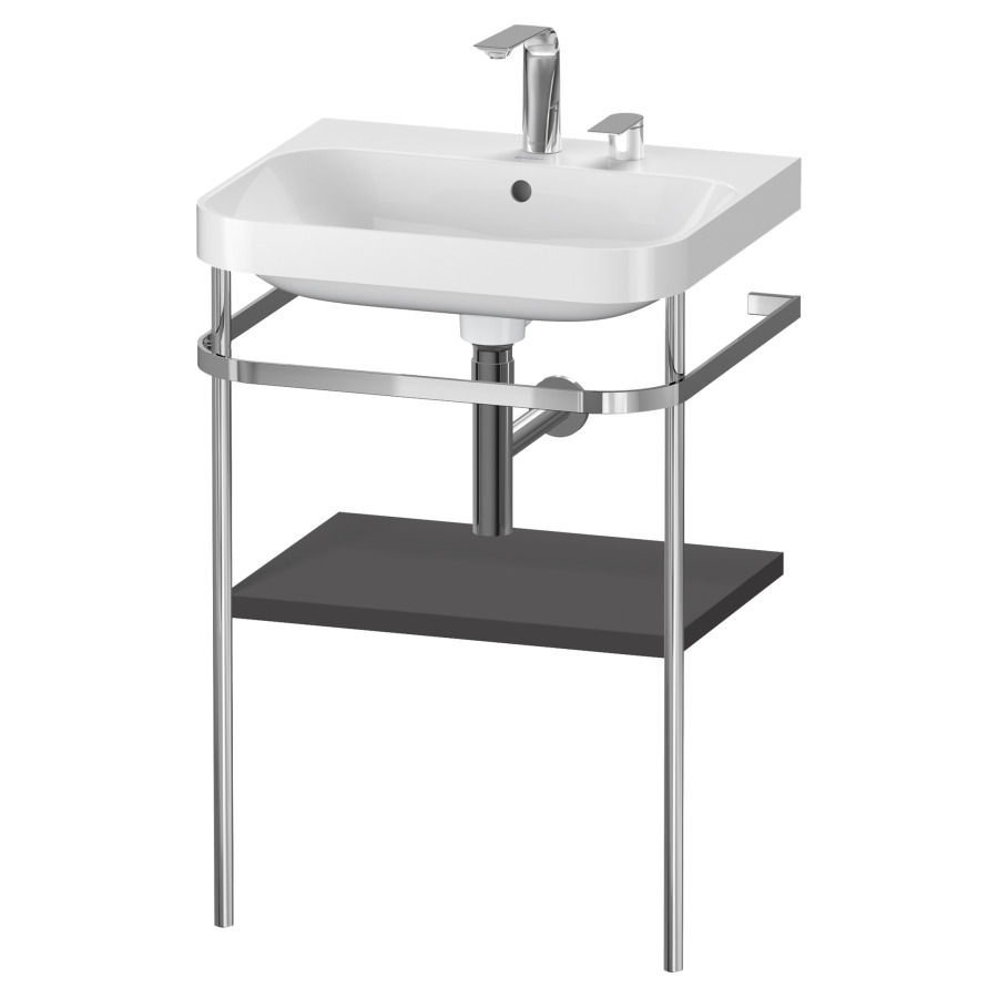 Combination de lavabo HAPPY
D.2 PLUS, 57,5 x 49 x 85 cm
1 tablette, posé sur le sol
profil chromé
lavabo, porte-serviette
soupape d'écoulement
Push Open incl.