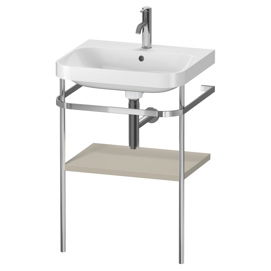 Combination de lavabo HAPPY
D.2 PLUS, 57,5 x 49 x 85 cm
1 tablette, posé sur le sol
profil chromé
lavabo, porte-serviette
soupape d'écoulement
Push Open incl.