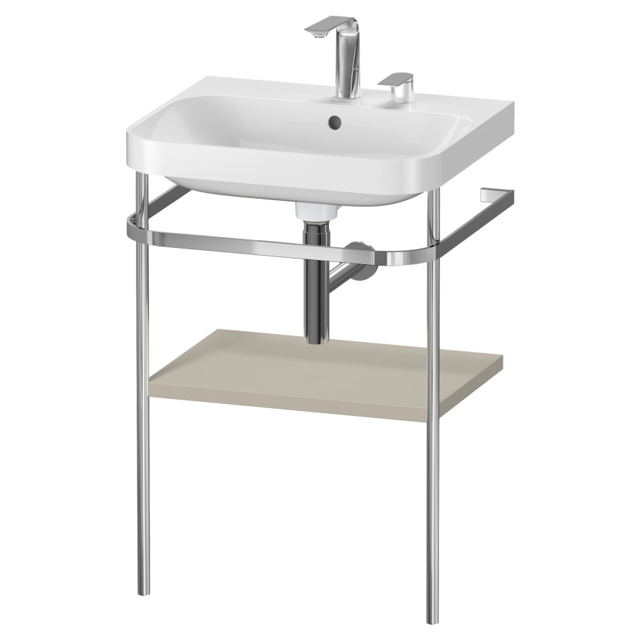 Combination de lavabo HAPPY
D.2 PLUS, 57,5 x 49 x 85 cm
1 tablette, posé sur le sol
profil chromé
lavabo, porte-serviette
soupape d'écoulement
Push Open incl.
