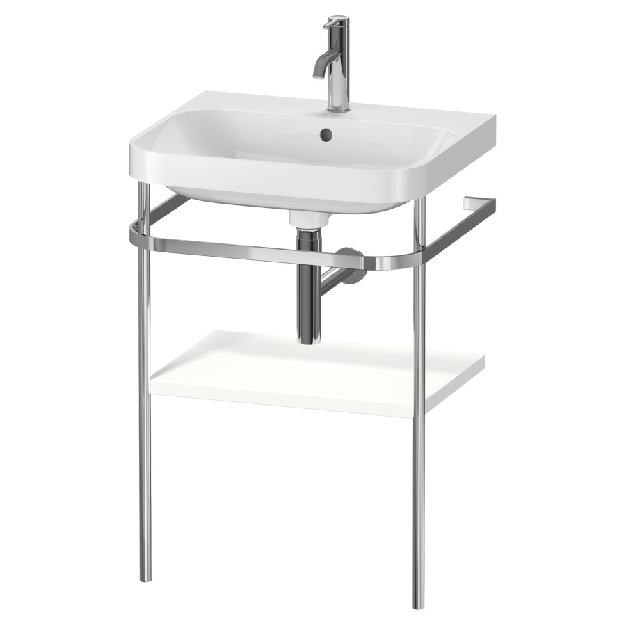 Combination de lavabo HAPPY
D.2 PLUS, 57,5 x 49 x 85 cm
1 tablette, posé sur le sol
profil chromé
lavabo, porte-serviette
soupape d'écoulement
Push Open incl.
