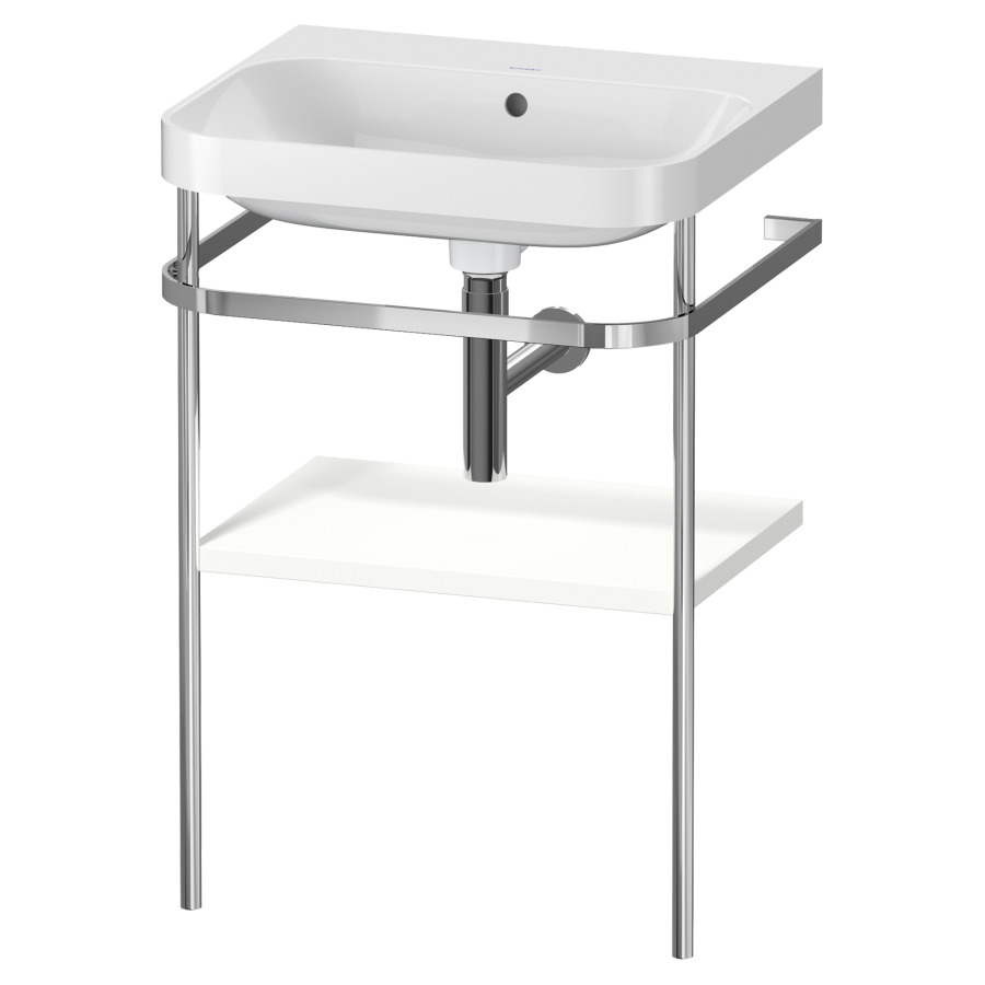 Combination de lavabo HAPPY
D.2 PLUS, 57,5 x 49 x 85 cm
1 tablette, posé sur le sol
profil chromé
lavabo, porte-serviette
soupape d'écoulement
Push Open incl.