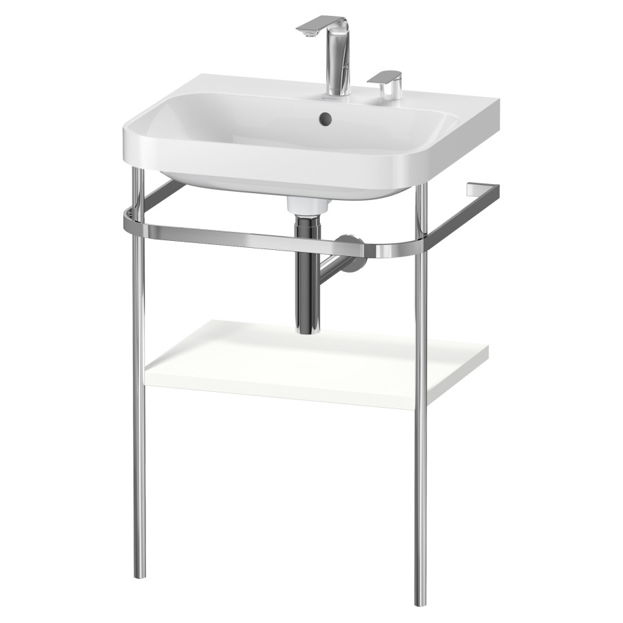 Combination de lavabo HAPPY
D.2 PLUS, 57,5 x 49 x 85 cm
1 tablette, posé sur le sol
profil chromé
lavabo, porte-serviette
soupape d'écoulement
Push Open incl.