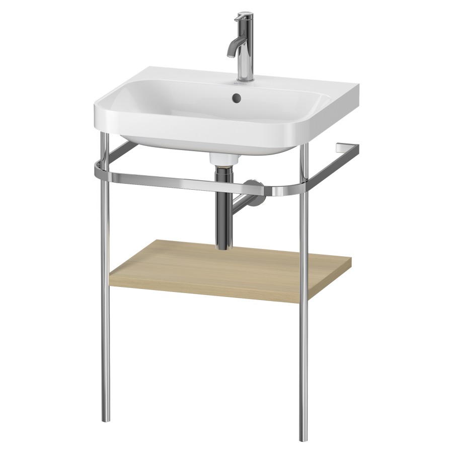 Combination de lavabo HAPPY
D.2 PLUS, 57,5 x 49 x 85 cm
1 tablette, posé sur le sol
profil chromé
lavabo, porte-serviette
soupape d'écoulement
Push Open incl.