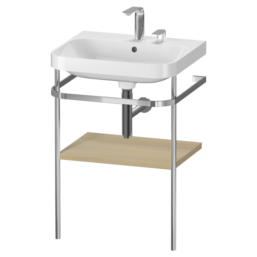 Combination de lavabo HAPPY
D.2 PLUS, 57,5 x 49 x 85 cm
1 tablette, posé sur le sol
profil chromé
lavabo, porte-serviette
soupape d'écoulement
Push Open incl.