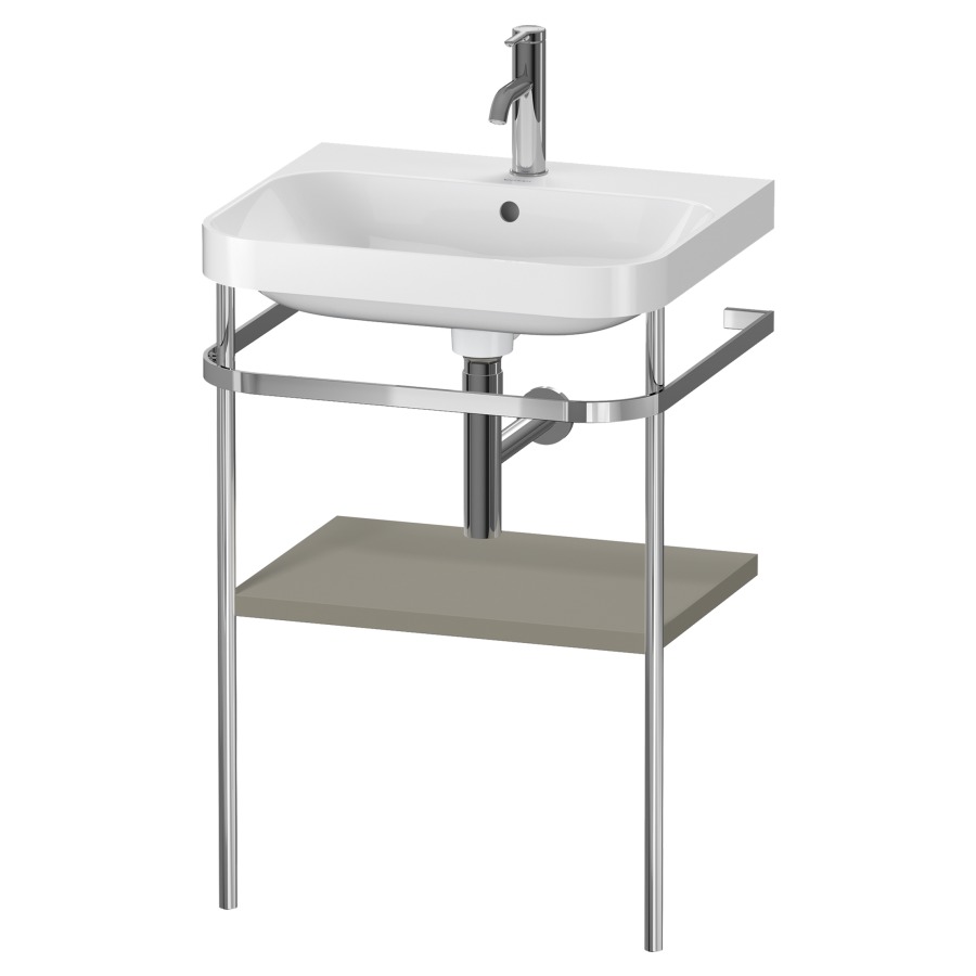Combination de lavabo HAPPY
D.2 PLUS, 57,5 x 49 x 85 cm
1 tablette, posé sur le sol
profil chromé
lavabo, porte-serviette
soupape d'écoulement
Push Open incl.