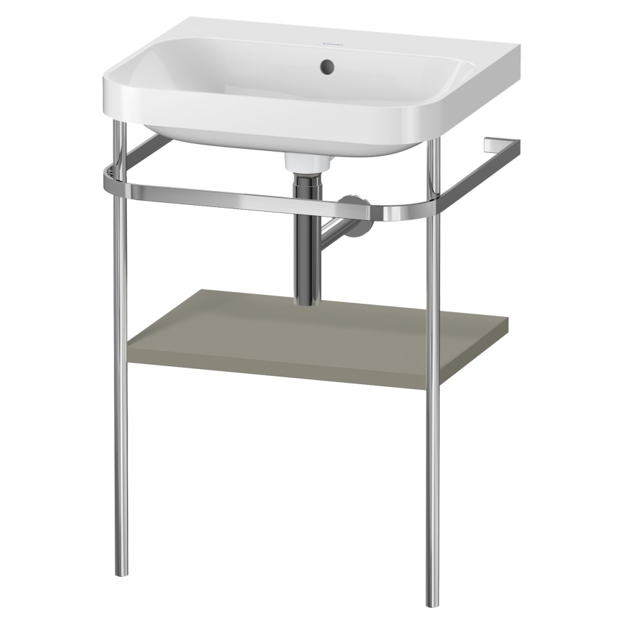 Combination de lavabo HAPPY
D.2 PLUS, 57,5 x 49 x 85 cm
1 tablette, posé sur le sol
profil chromé
lavabo, porte-serviette
soupape d'écoulement
Push Open incl.