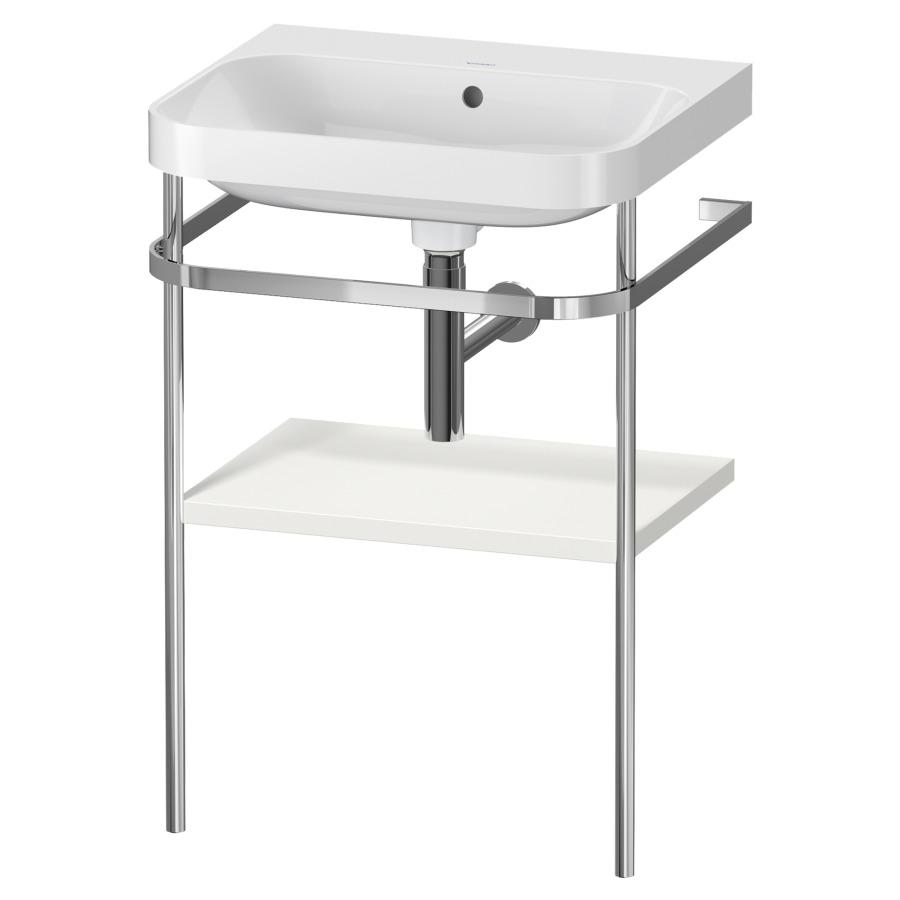 Combination de lavabo HAPPY
D.2 PLUS, 57,5 x 49 x 85 cm
1 tablette, posé sur le sol
profil chromé
lavabo, porte-serviette
soupape d'écoulement
Push Open incl.