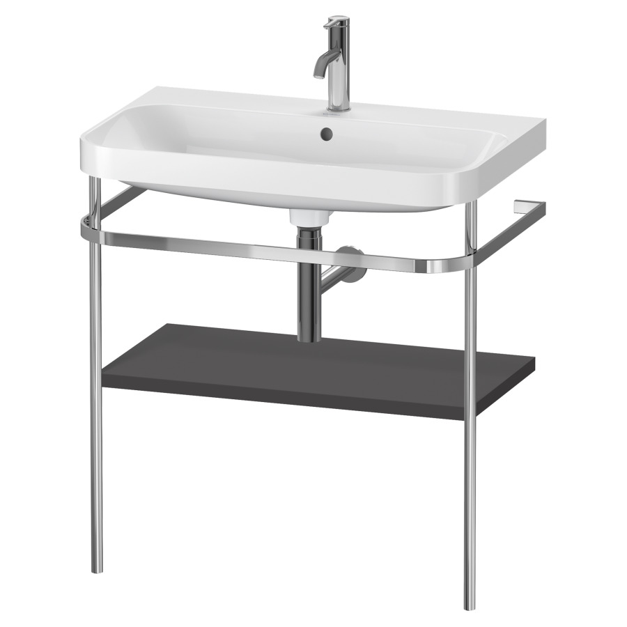 Combination de lavabo HAPPY
D.2 PLUS, 77,5 x 49 x 85 cm
1 tablette, posé sur le sol
profil chromé
lavabo, porte-serviette
soupape d'écoulement
Push Open incl.