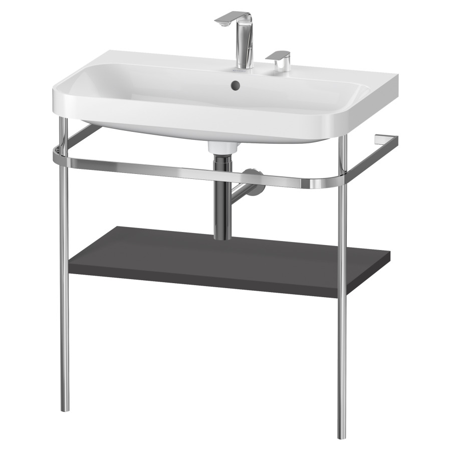 Combination de lavabo HAPPY
D.2 PLUS, 77,5 x 49 x 85 cm
1 tablette, posé sur le sol
profil chromé
lavabo, porte-serviette
soupape d'écoulement
Push Open incl.